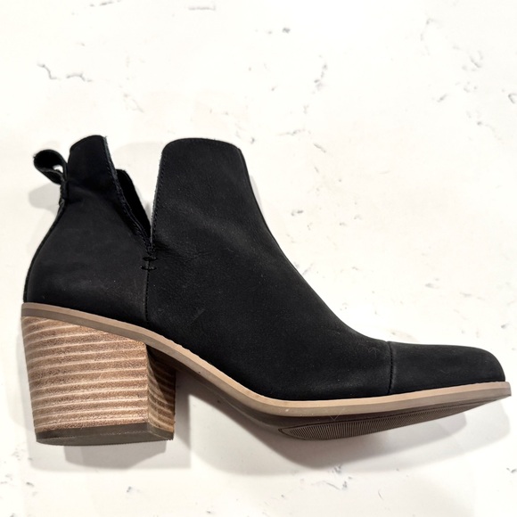 Toms Eliza Black Nubuck Leather Wedge Heel Ankle Boots Women’s Size 8.5 NWOT - Picture 8 of 14